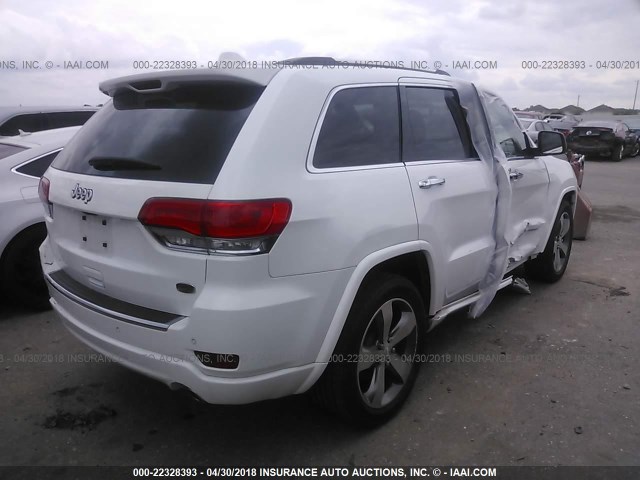 1C4RJECG2FC856675 - 2015 JEEP GRAND CHEROKEE OVERLAND WHITE photo 4