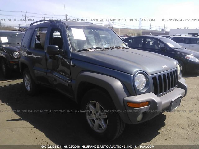 1J4GL48K32W297522 - 2002 JEEP LIBERTY SPORT BLUE photo 1