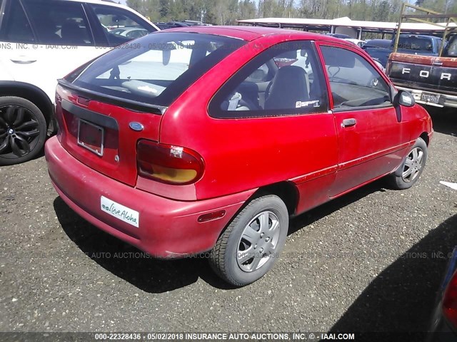 KNJLT05H7V6234673 - 1997 FORD ASPIRE RED photo 4