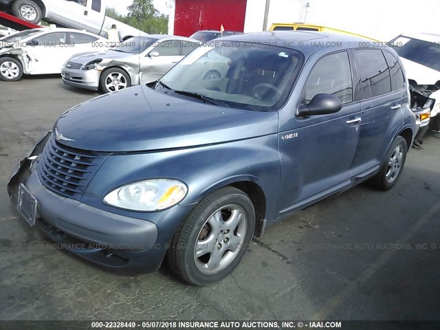 3C4FY58B72T261198 - 2002 CHRYSLER PT CRUISER TOURING BLUE photo 2