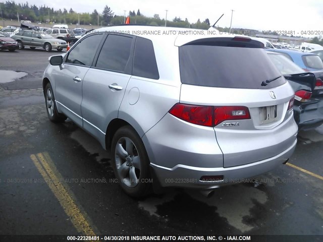 5J8TB18557A022286 - 2007 ACURA RDX TECHNOLOGY SILVER photo 3