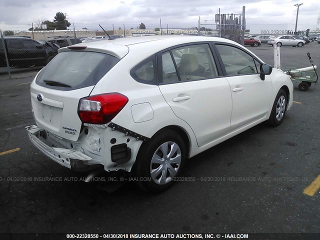 JF1GPAA68F8323702 - 2015 SUBARU IMPREZA WHITE photo 4