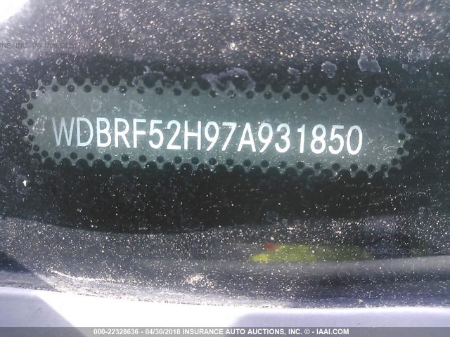 WDBRF52H97A931850 - 2007 MERCEDES-BENZ C 230 WHITE photo 9