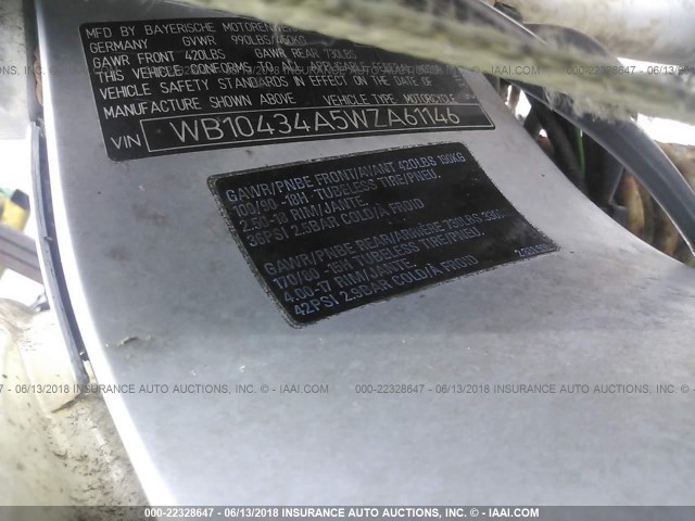 WB10434A5WZA61146 - 1998 BMW R1200 C WHITE photo 10