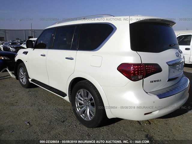 JN8AZ2NF1H9640992 - 2017 INFINITI QX80 SIGNATURE WHITE photo 3