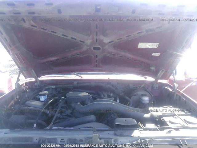 2FTHF25H2LCA73279 - 1990 FORD F250 RED photo 10