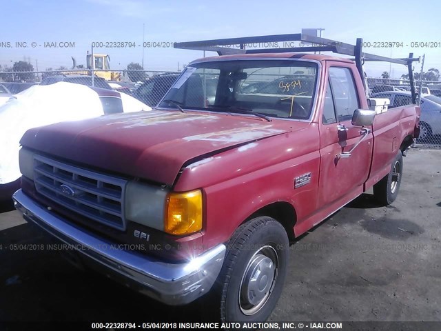 2FTHF25H2LCA73279 - 1990 FORD F250 RED photo 2