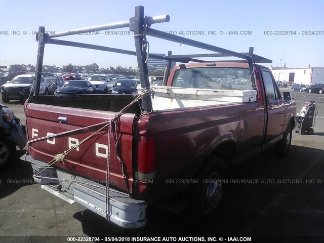 2FTHF25H2LCA73279 - 1990 FORD F250 RED photo 4