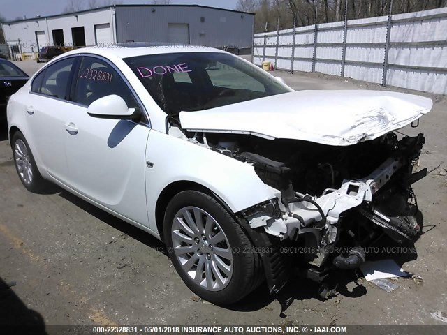 W04GW5EV1B1045521 - 2011 BUICK REGAL CXL WHITE photo 1