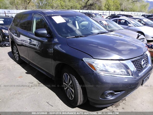 5N1AR2MM4EC609712 - 2014 NISSAN PATHFINDER S/SV/SL/PLATINUM GRAY photo 1