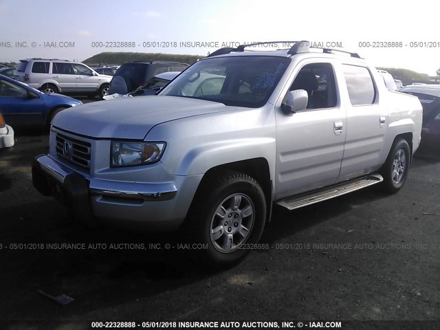 2HJYK16526H537314 - 2006 HONDA RIDGELINE RTL SILVER photo 2