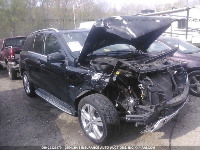 4JGDA5HB2CA028605 - 2012 MERCEDES-BENZ ML 350 4MATIC BLACK photo 1