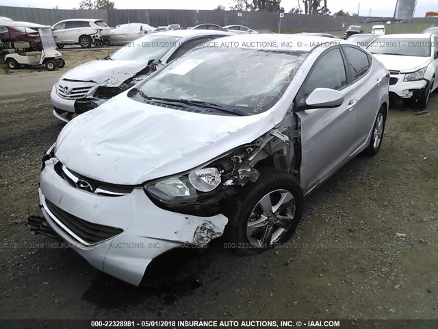 5NPDH4AE2DH237044 - 2013 HYUNDAI ELANTRA GLS/LIMITED SILVER photo 2