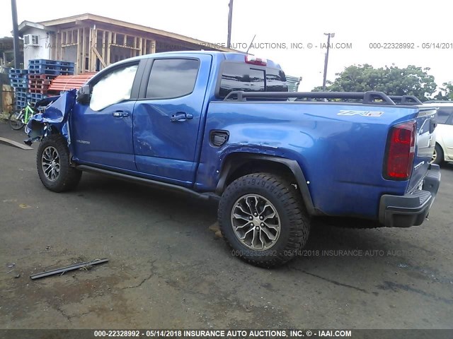 1GCGTEEN1J1208035 - 2018 CHEVROLET COLORADO ZR2 BLUE photo 3