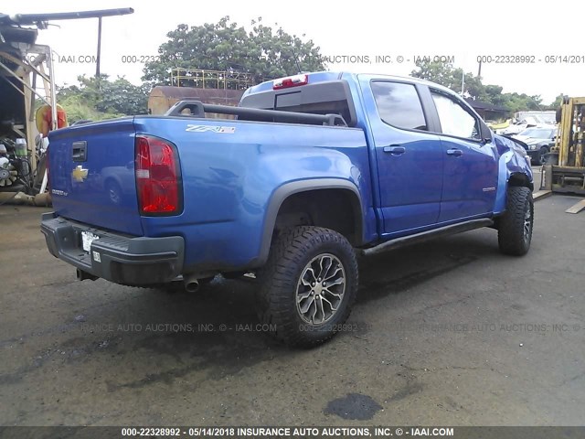 1GCGTEEN1J1208035 - 2018 CHEVROLET COLORADO ZR2 BLUE photo 4