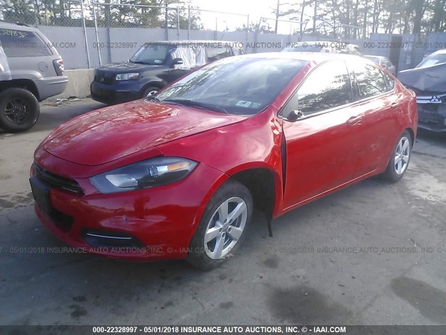 1C3CDFBB0GD717525 - 2016 DODGE DART SXT RED photo 2