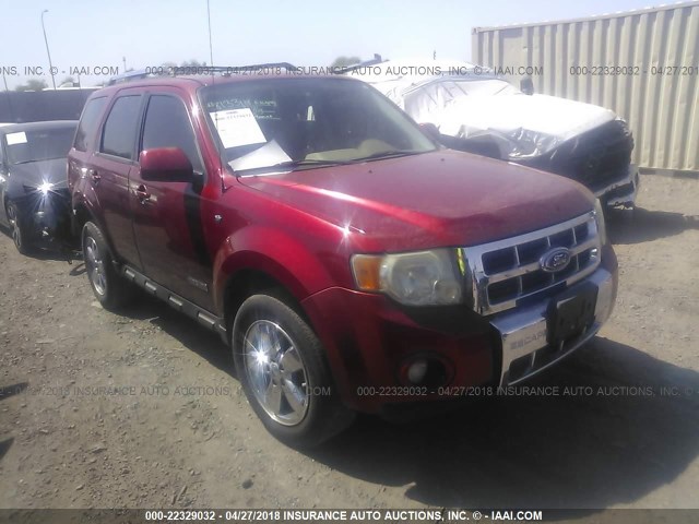 1FMCU04158KC33663 - 2008 FORD ESCAPE LIMITED RED photo 1