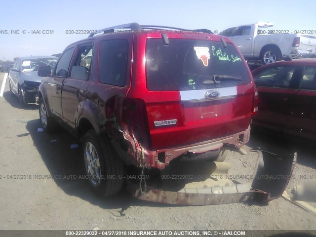 1FMCU04158KC33663 - 2008 FORD ESCAPE LIMITED RED photo 3