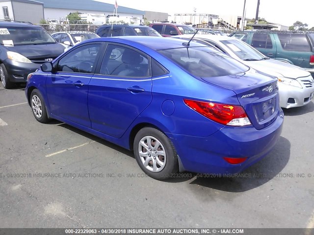 KMHCT4AE0DU459089 - 2013 HYUNDAI ACCENT GLS/GS BLUE photo 3