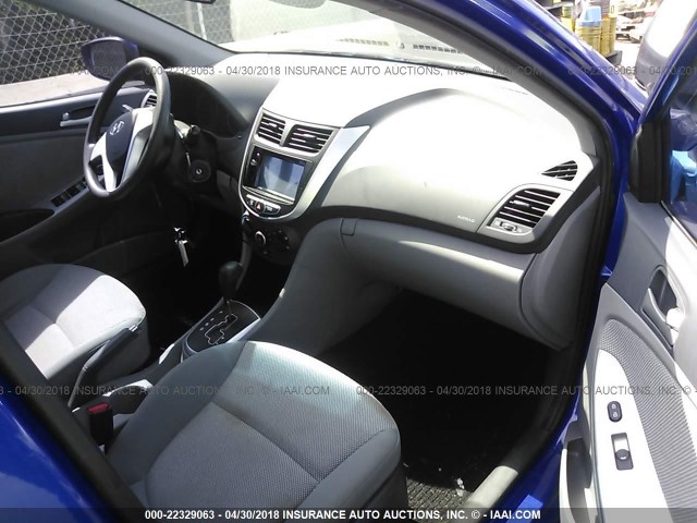 KMHCT4AE0DU459089 - 2013 HYUNDAI ACCENT GLS/GS BLUE photo 5