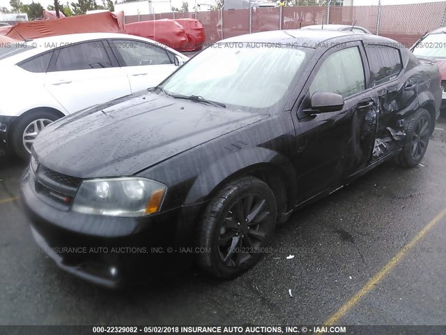 1C3CDZCG8EN176260 - 2014 DODGE AVENGER SXT BLACK photo 2