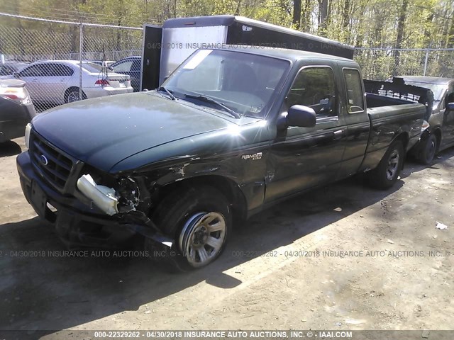 1FTYR14V83TA33593 - 2003 FORD RANGER SUPER CAB GREEN photo 2