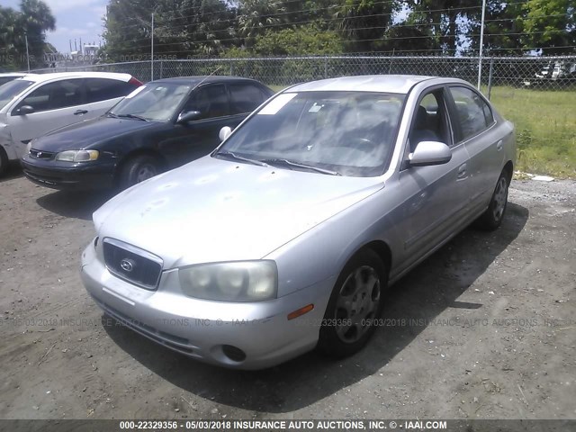 KMHDN45D61U215703 - 2001 HYUNDAI ELANTRA GLS/GT SILVER photo 2