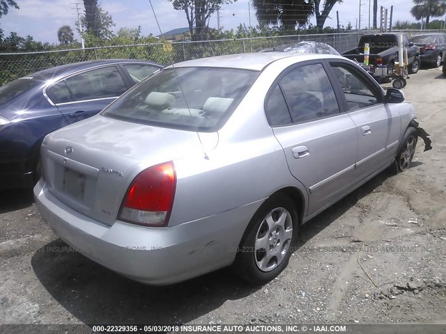 KMHDN45D61U215703 - 2001 HYUNDAI ELANTRA GLS/GT SILVER photo 4