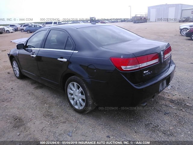 3LNHL2GCXCR831849 - 2012 LINCOLN MKZ BLACK photo 3