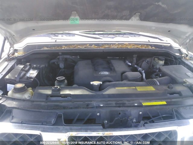 1N6AA07A14N562284 - 2004 NISSAN TITAN XE/SE/LE SILVER photo 10