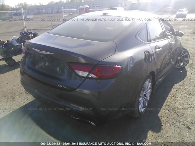 1C3CCCBG7FN517912 - 2015 CHRYSLER 200 S GRAY photo 4