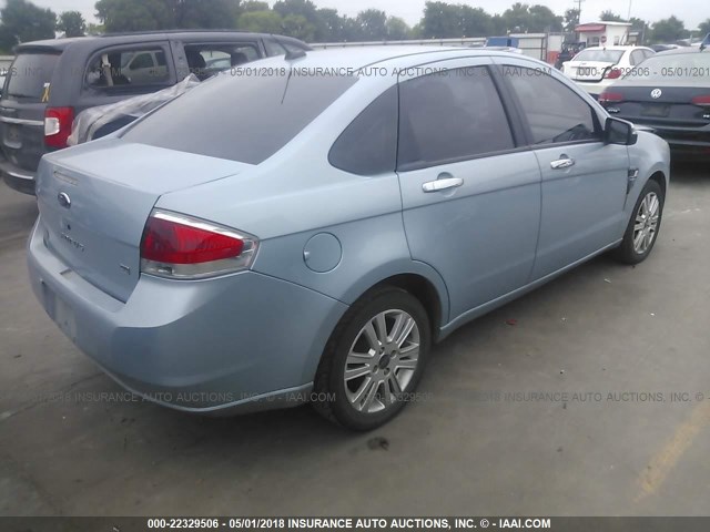 1FAHP35N58W116927 - 2008 FORD FOCUS SE/SEL/SES Light Blue photo 4