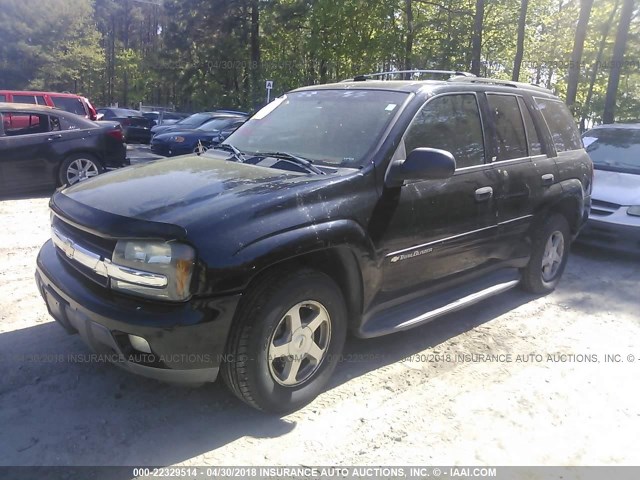 1GNDT13S232296599 - 2003 CHEVROLET TRAILBLAZER  BLACK photo 2