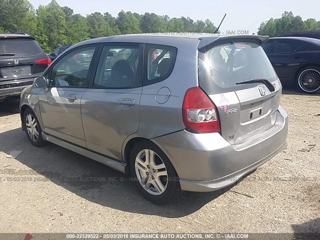 JHMGD38607S068051 - 2007 HONDA FIT S SILVER photo 3