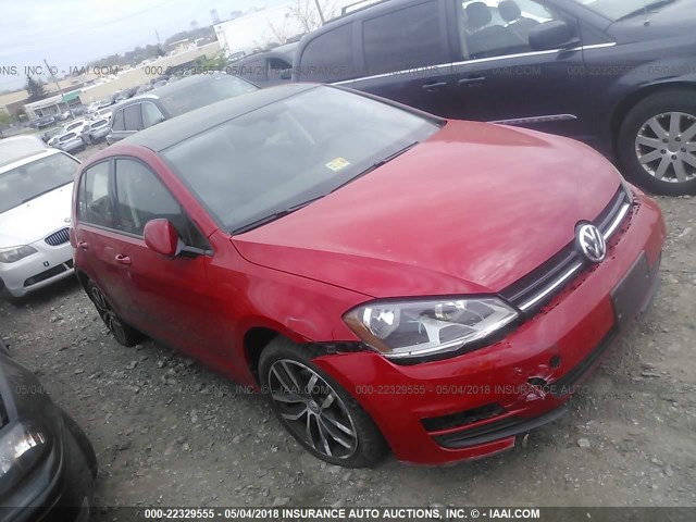 3VW217AU2HM058794 - 2017 VOLKSWAGEN GOLF S/WOLFSBURG/SE/SEL RED photo 1