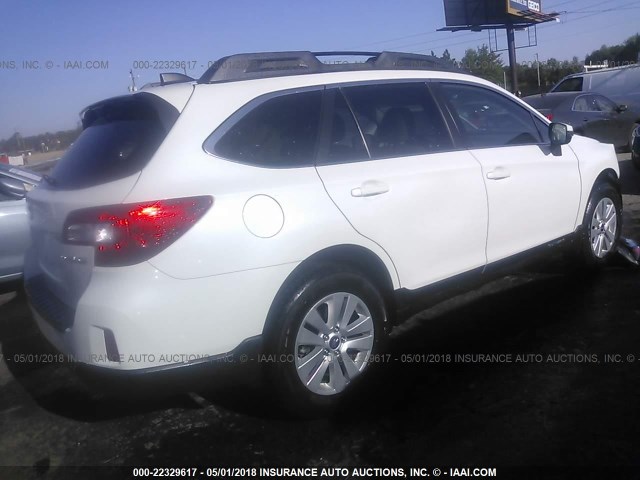 4S4BSBHC0G3211264 - 2016 SUBARU OUTBACK 2.5I PREMIUM WHITE photo 4