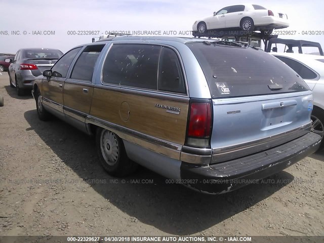 1G4BR8375NW405714 - 1992 BUICK ROADMASTER ESTATE BLUE photo 3