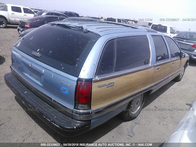 1G4BR8375NW405714 - 1992 BUICK ROADMASTER ESTATE BLUE photo 4