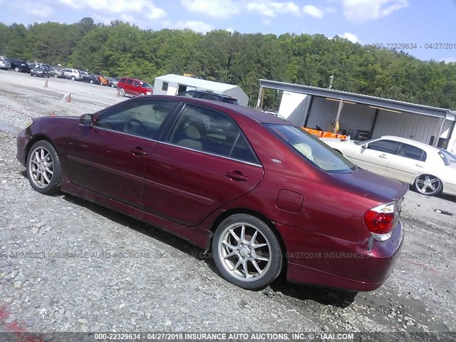 4T1BE32K15U423370 - 2005 TOYOTA CAMRY LE/XLE/SE 勃艮第红 照片 3