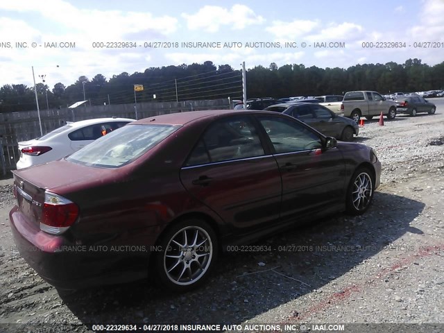 4T1BE32K15U423370 - 2005 TOYOTA CAMRY LE/XLE/SE 勃艮第红 照片 4