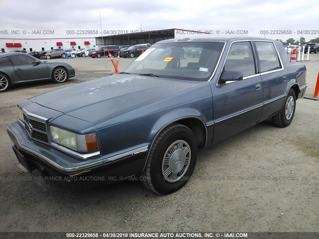 1B3XC46R1MD256103 - 1991 DODGE DYNASTY TEAL photo 2