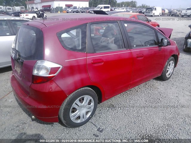 JHMGE87249S074253 - 2009 HONDA FIT RED photo 4