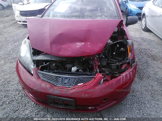 JHMGE87249S074253 - 2009 HONDA FIT RED photo 6