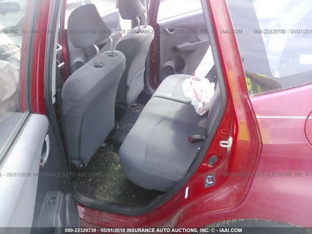 JHMGE87249S074253 - 2009 HONDA FIT RED photo 8