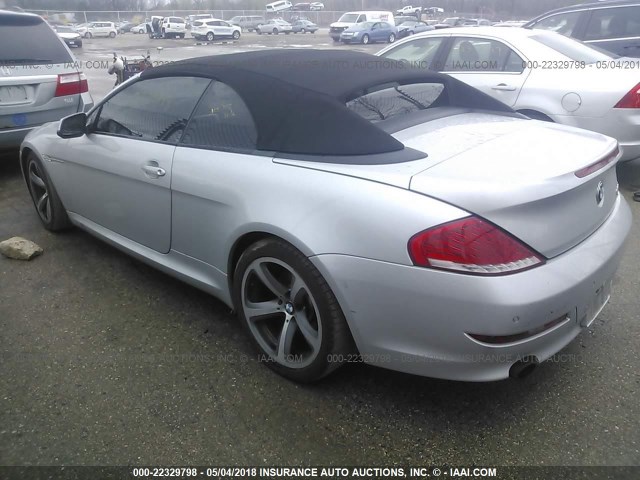 WBAEB5C52AC225277 - 2010 BMW 650 I SILVER photo 3