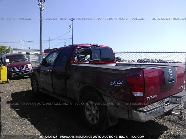 1N6BA06B65N559784 - 2005 NISSAN TITAN XE/SE/LE RED photo 3