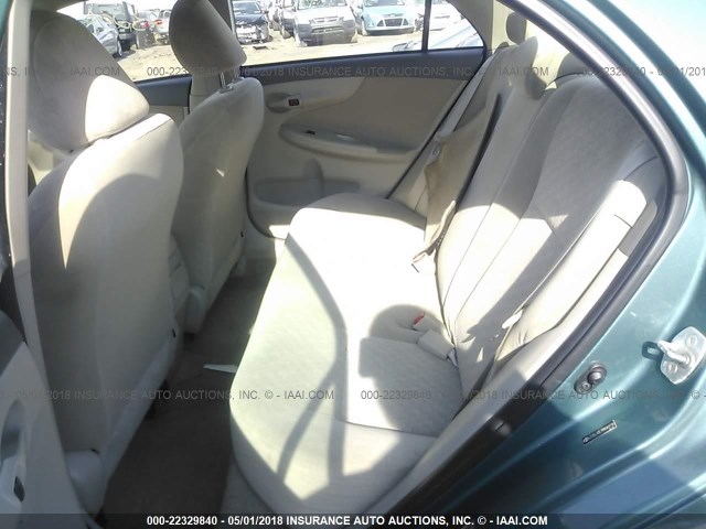 JTDBL40E799069196 - 2009 TOYOTA COROLLA LE/XLE GREEN photo 8
