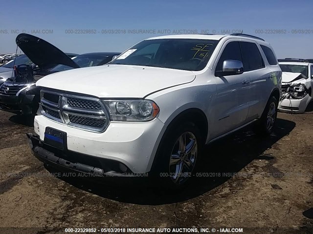 1C4RDJEG0DC665962 - 2013 DODGE DURANGO CITADEL WHITE photo 2