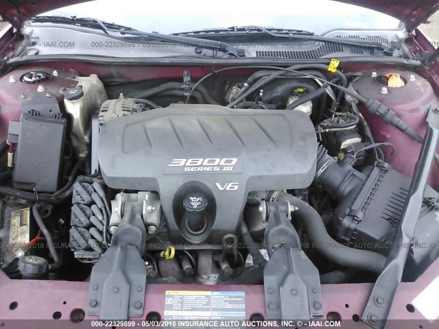 2G2WP522851297522 - 2005 PONTIAC GRAND PRIX MAROON photo 10