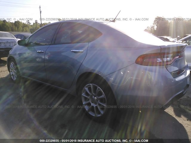 1C3CDFCH1DD307847 - 2013 DODGE DART LIMITED/R/T Light Blue photo 3